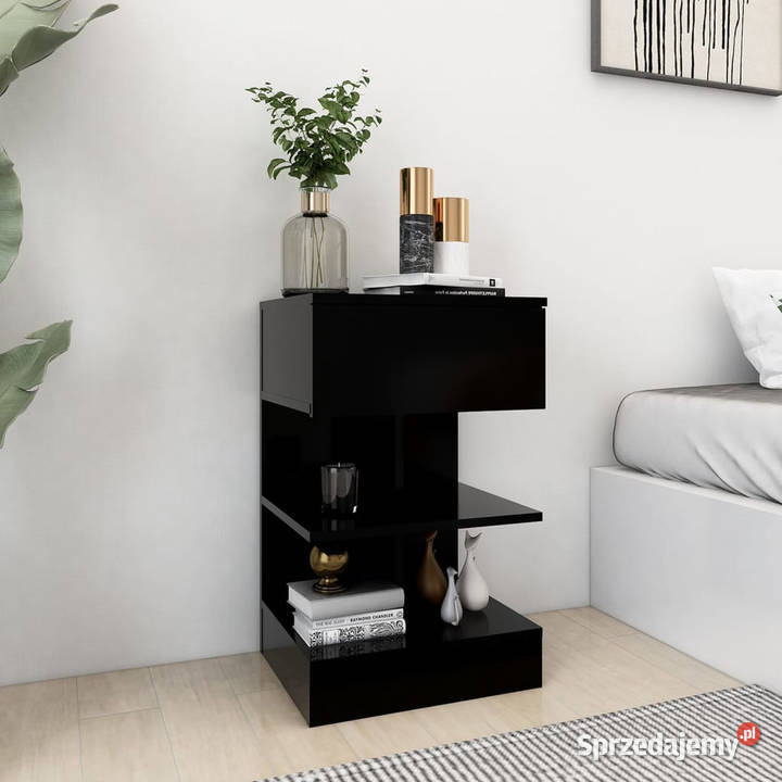 Szafka nocna czarna 40x35x65 materiał Nocne mazowieckie Warszawa