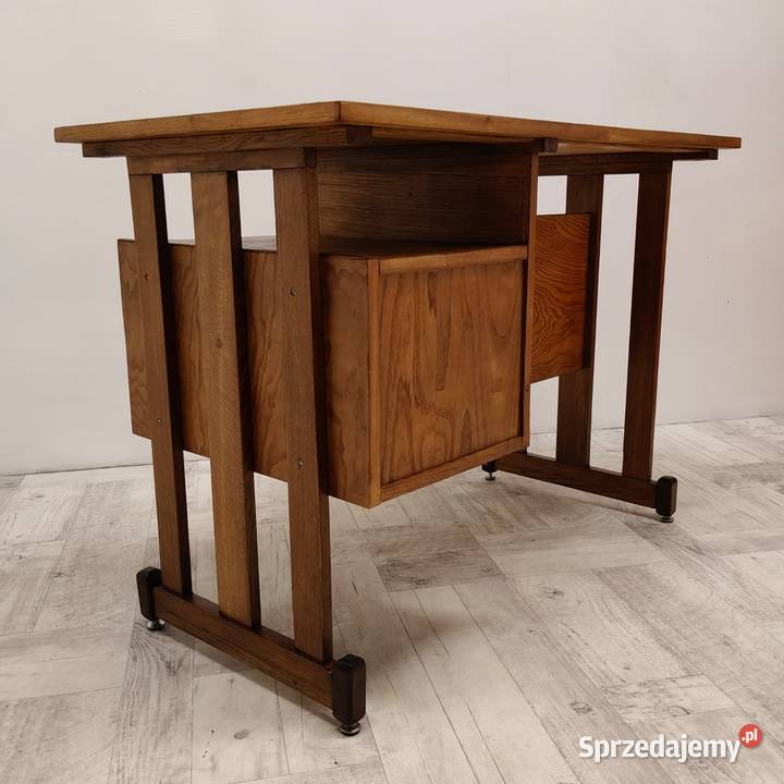 Biurko Mid century italy design drewno lata 50te Radomsko
