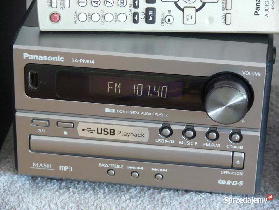 Wieża Panasonic SAPM04 pil USB mp3 CD kolumny Jasło