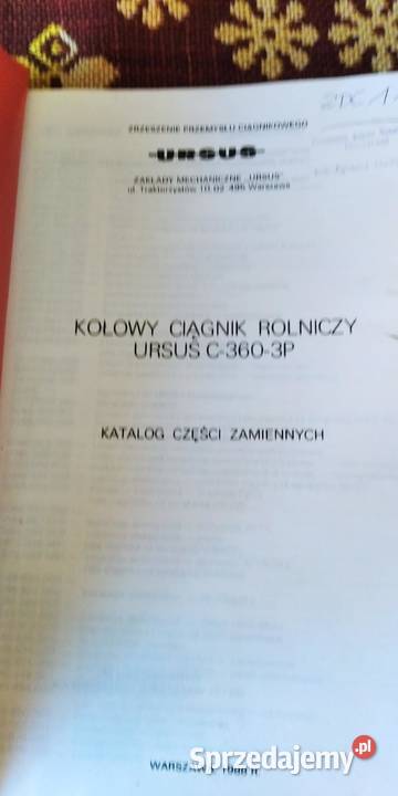 Ursus C 360 3P Katalog części oryginał 1988 Pozostałe Lublin