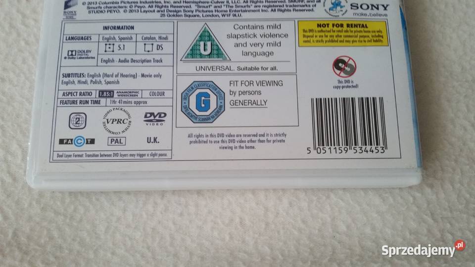 THE SMURFS 2 2013 Columbia Pictures Sony DVD lubelskie Puławy