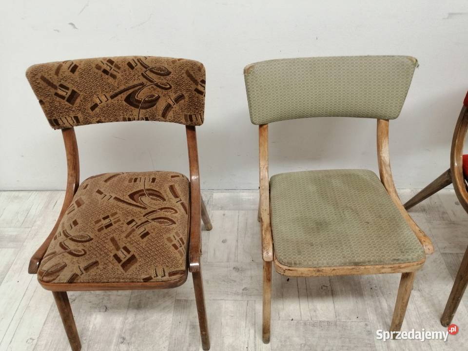 krzesło krzesła prl skoczek komplet do salonu Krzesła