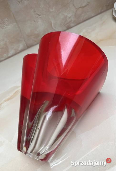 Lampka Oliwna Z czerwonego szkła W kształcie Gdańsk sprzedam