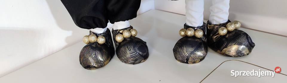 Skrzaty świąteczne krasnale gnomy para czarny Lipnica