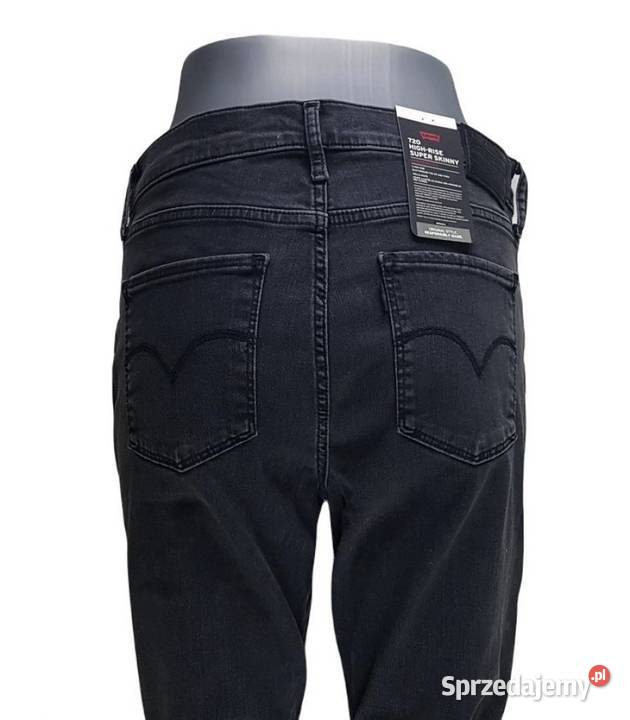 Damskie jeansy Levis 720 czarne rurki wysoki Rozmiar 40(L) Tarnowskie Góry