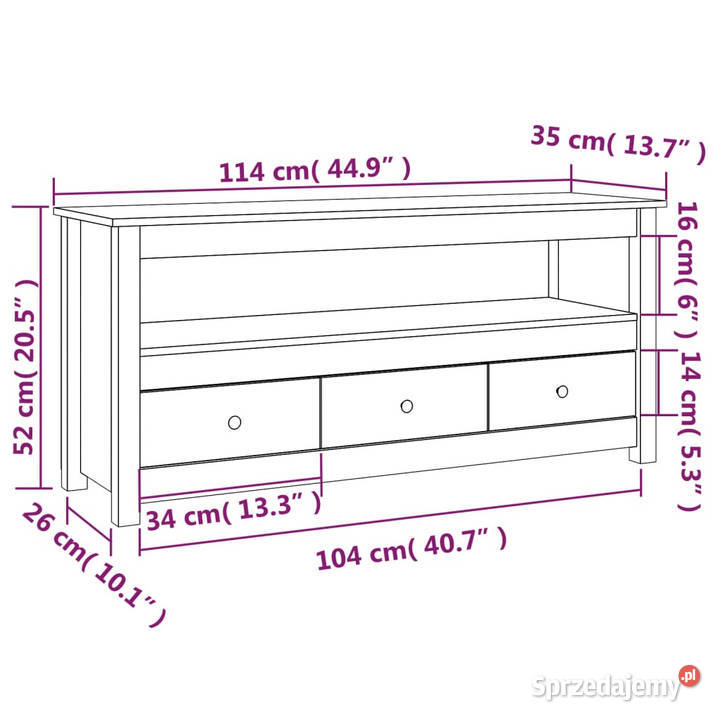 Szafka pod telewizor 114x35x52 lite drewno Warszawa sprzedam