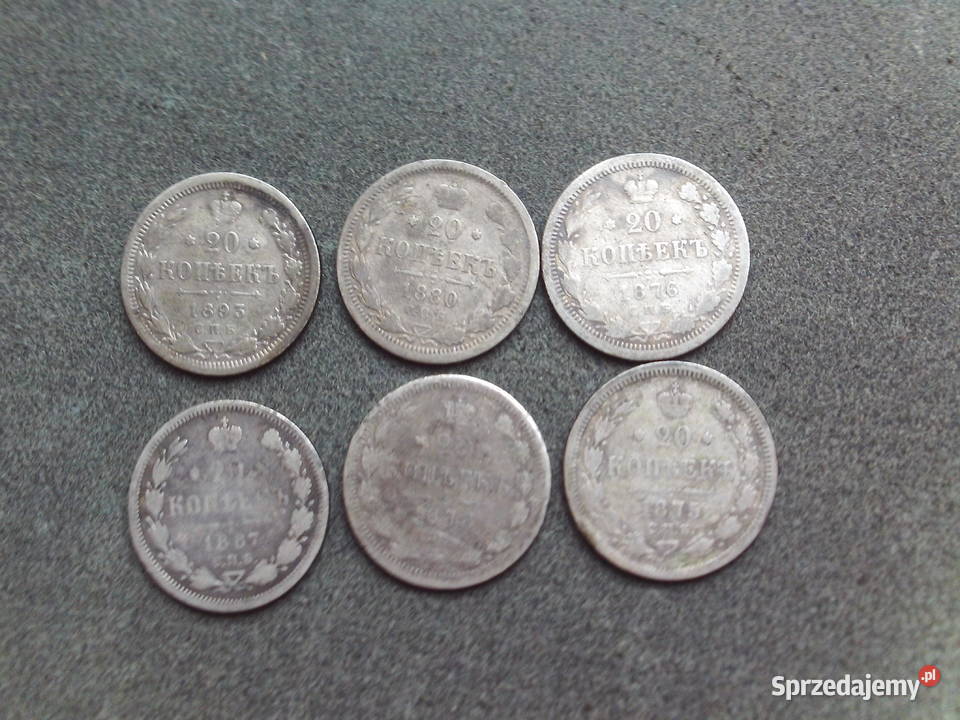 Carska Rosja Zestaw monet srebrnych Kalisz