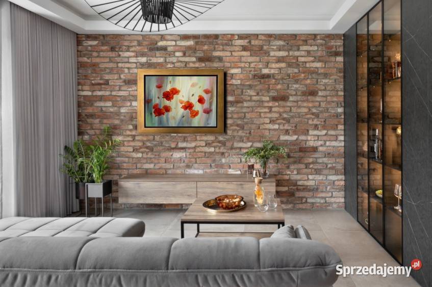 Czerwone Maki ręcznie malowany olejny Lidia Nowy Sącz