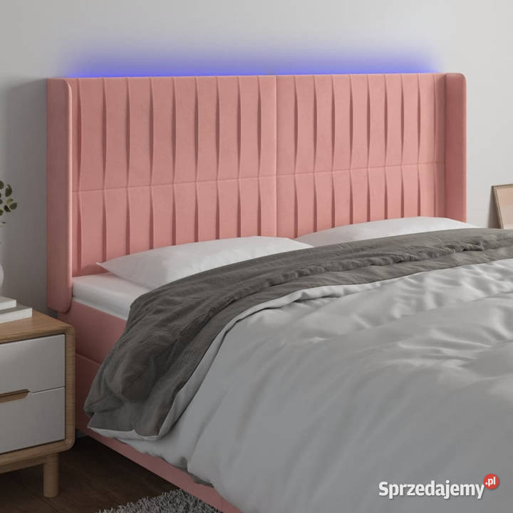 Zagłówek do łóżka z LED różowy 183x16x118128 Ramy i stelaże Warszawa