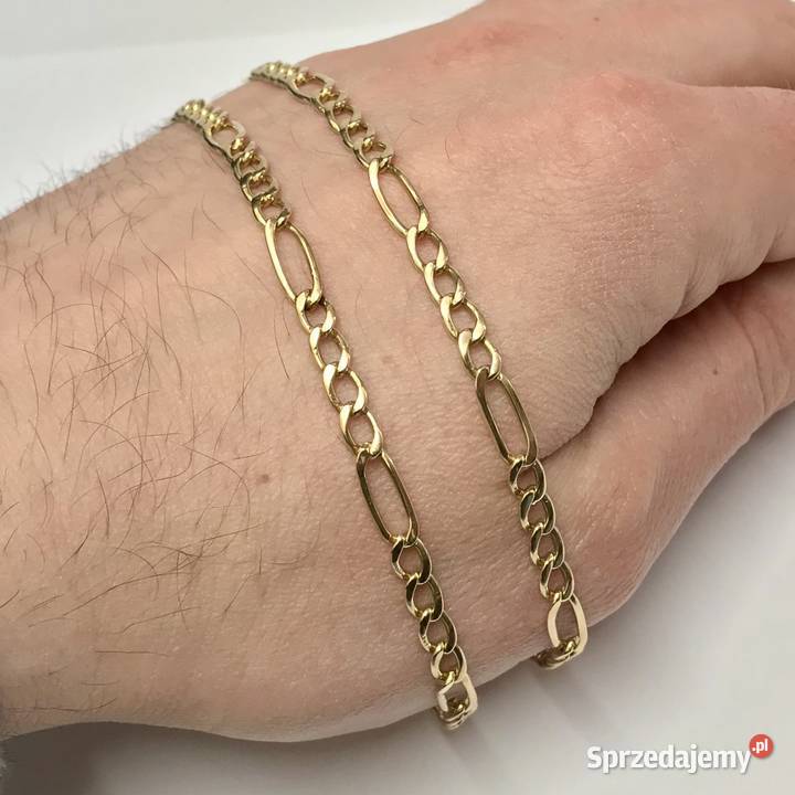 Złoty ŁAŃCUSZEK męski 14K piękny FIGARO 60 CUD Zegarki i Biżuteria Warszawa