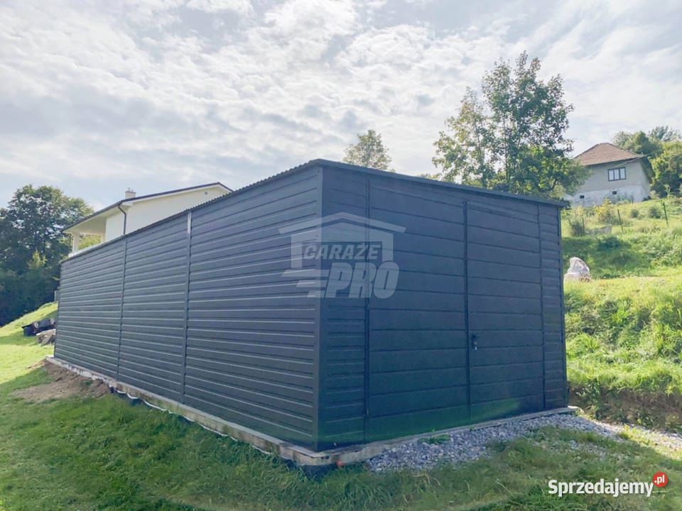 Garaż blaszany 3x9m brama dwuskrzydłowa antracyt łódzkie Łódź