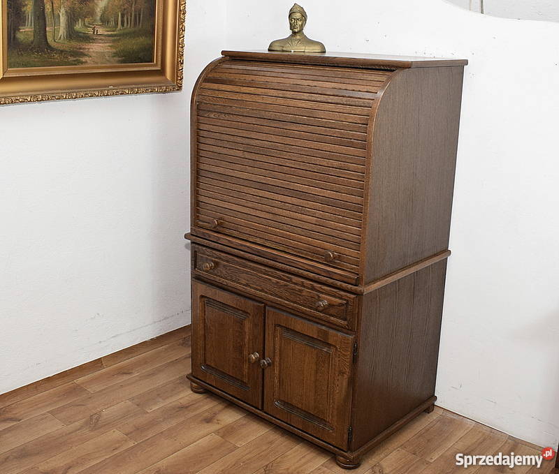 SEKRETARZYK SEKRETERA BIURKO SZAFKA KOMPUTER DĄB Świdnica