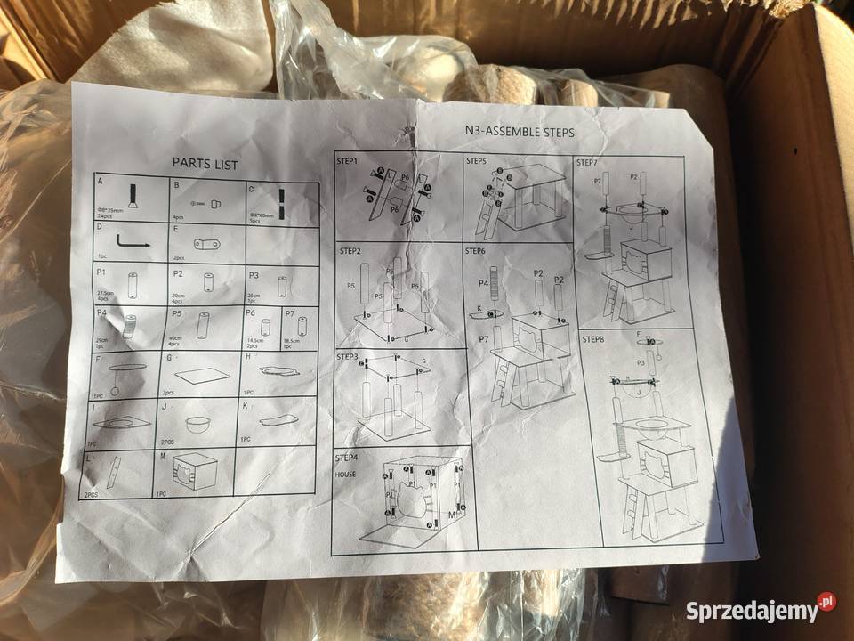 Wielofunkcyjny Kilkupoziomowy drapak kota Zwierzęta Zawiercie sprzedam