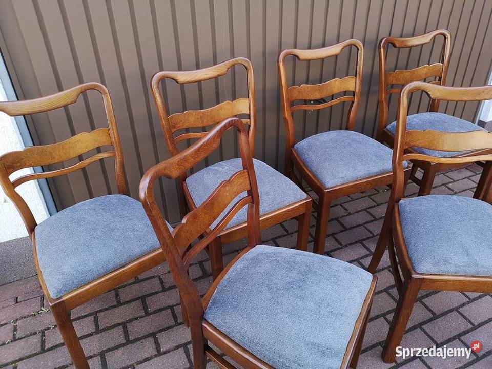 Krzesła ARTDECO OrzechDąb Stare Antyk Komplet 6 Swarzędz