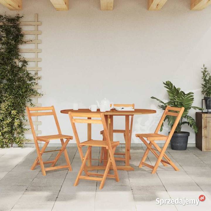 vidaXL Składany stół ogrodowy 120x70x75 lite