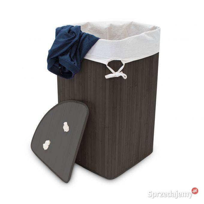 Kosz na pranie bambusowy z pokrywą 60 l sprzedam