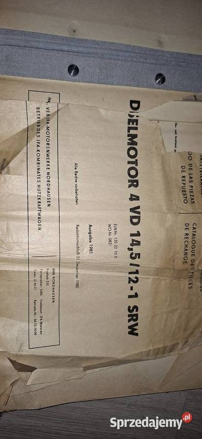 Ersatzteilliste fr den Dieselmotor 4VD145121 SRW Antykwariat wielkopolskie