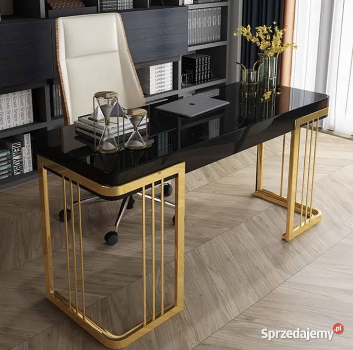Czarne złote biurko ze stali nierdzewnej ACŁ Nowy Sącz