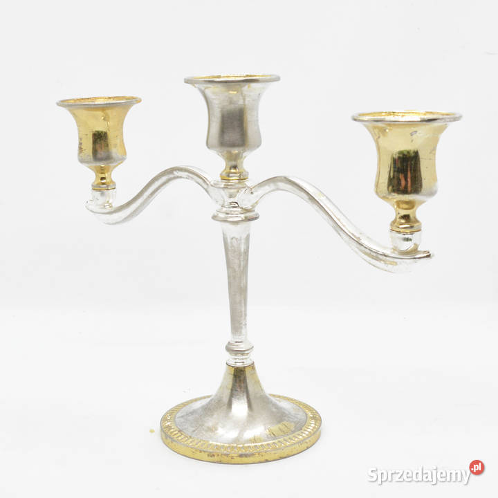 Trójramienny świecznik platerowany Francja