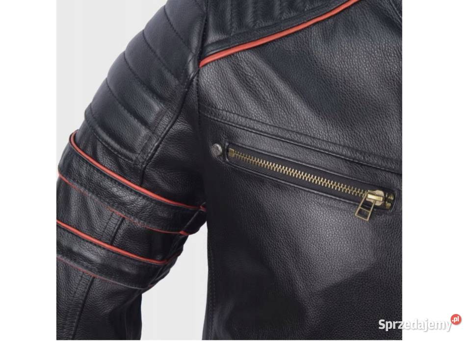 KURTKA MOTOCYKLOWA SKÓRZANA Z HAFTEM Kurtki Sosnowiec