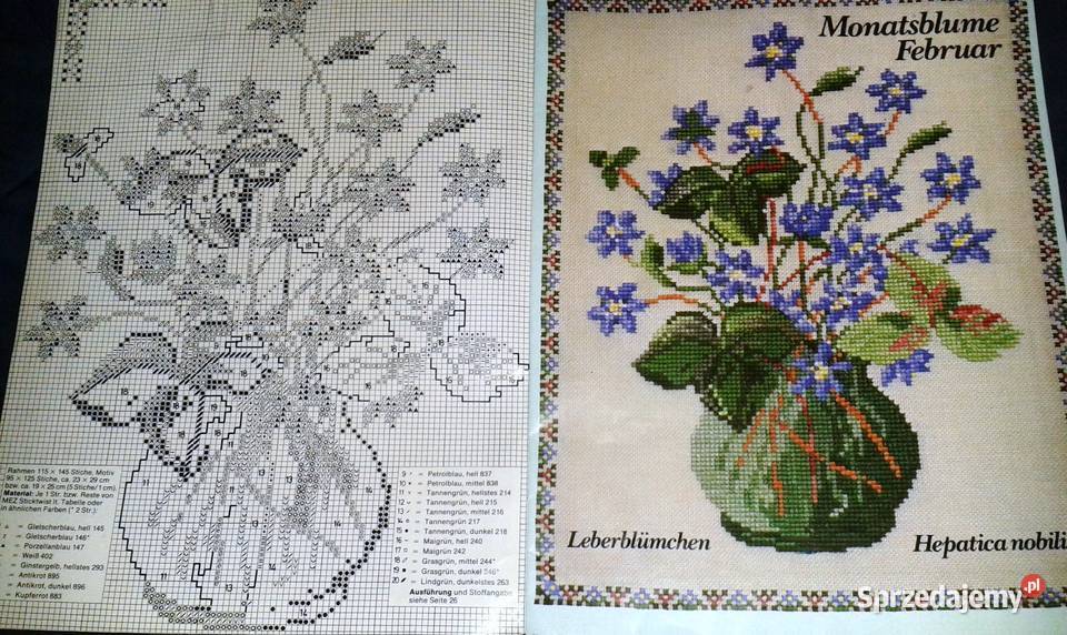 Burda 06 1981 Kreuzstich Blumenbilder Kultura i Rozrywka Chełm