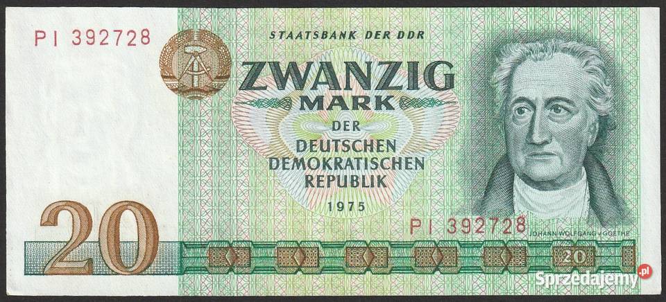 Niemcy NRD 20 marek 1975 Goethe stan 2 Łódź sprzedam