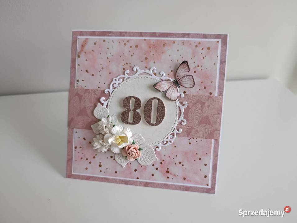 Elegancka kartka na urodziny ręcznie robiona Rękodzieło Łódź