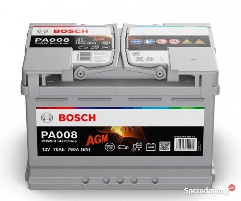 Akumulator AGM 70Ah 760A Bosch PA008 łódzkie Łódź