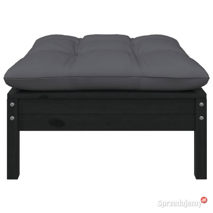 2osobowa sofa ogrodowa z poduszkami czarna