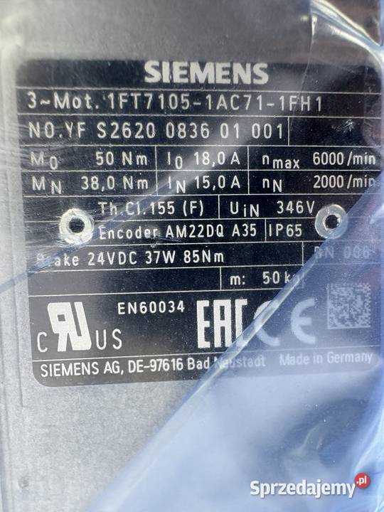 Siemens 1FT71051AC711FH1 Servo Motor Warszawa sprzedam