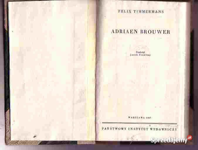 3161 ADRIAEN BROUWER FELIX TIMMERMANS sprzedam