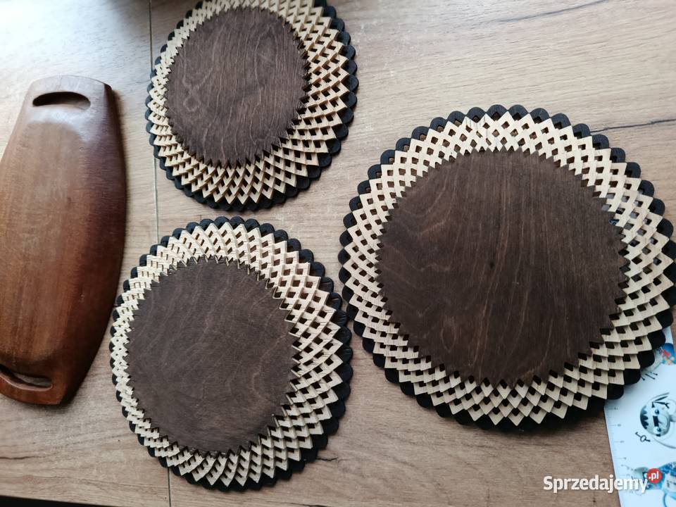 Sprzedam zestaw talerzy drewniane cepelia Pozostałe sprzedam