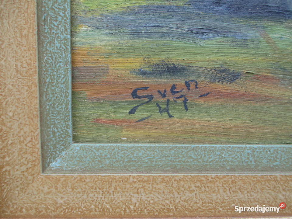 Obraz olejny Pejzaż z żaglówka Lublin sprzedam