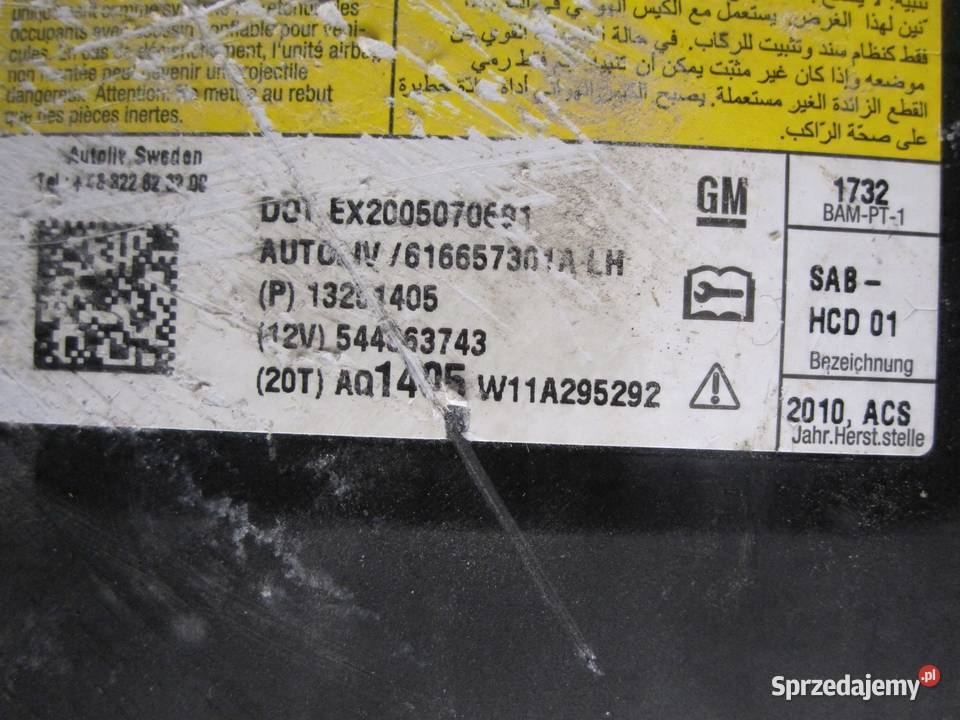 ORLANDO I 11r 20 D AIRBAG poduszka fotela lewa sprzedam