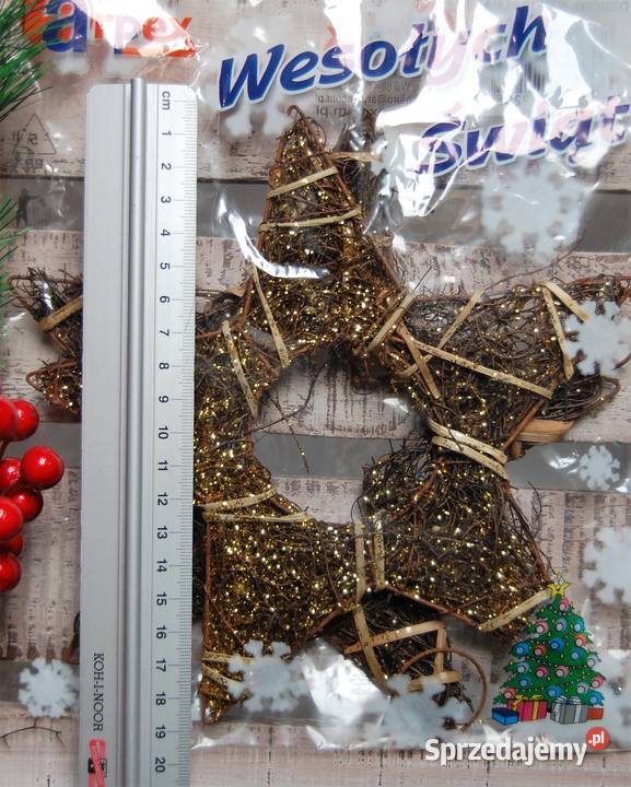 Gwiazda gwiazdka pleciona ozdoba naturalna Arpex odcienie brązowego Lublin