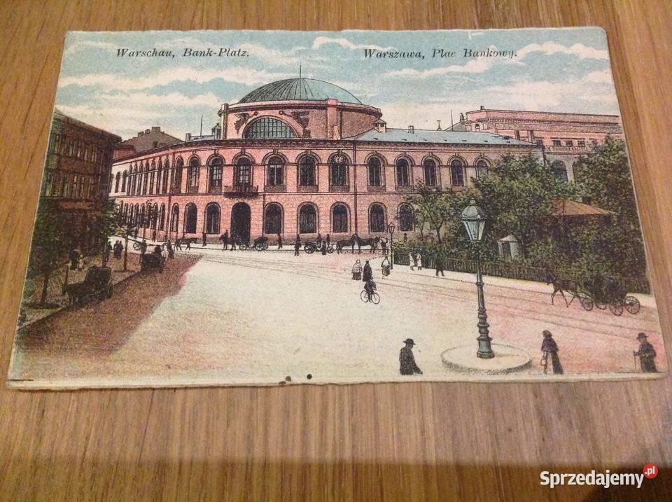 Stara Pocztówka Warszawa 1916 Plac Bankowy Nowa Sól