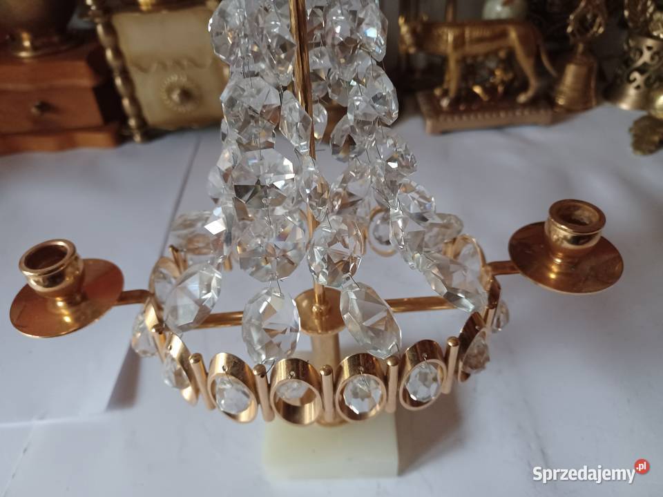 Piękny zjawiskowy świecznik mosiężny z wielkopolskie