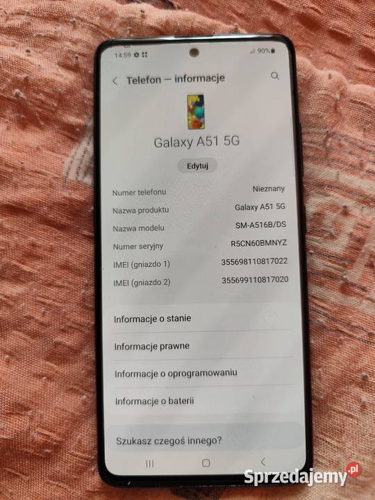 Sprzedam telefon Samsung Galaxy a51 5g Samsung Telefony i Akcesoria Świebodzin