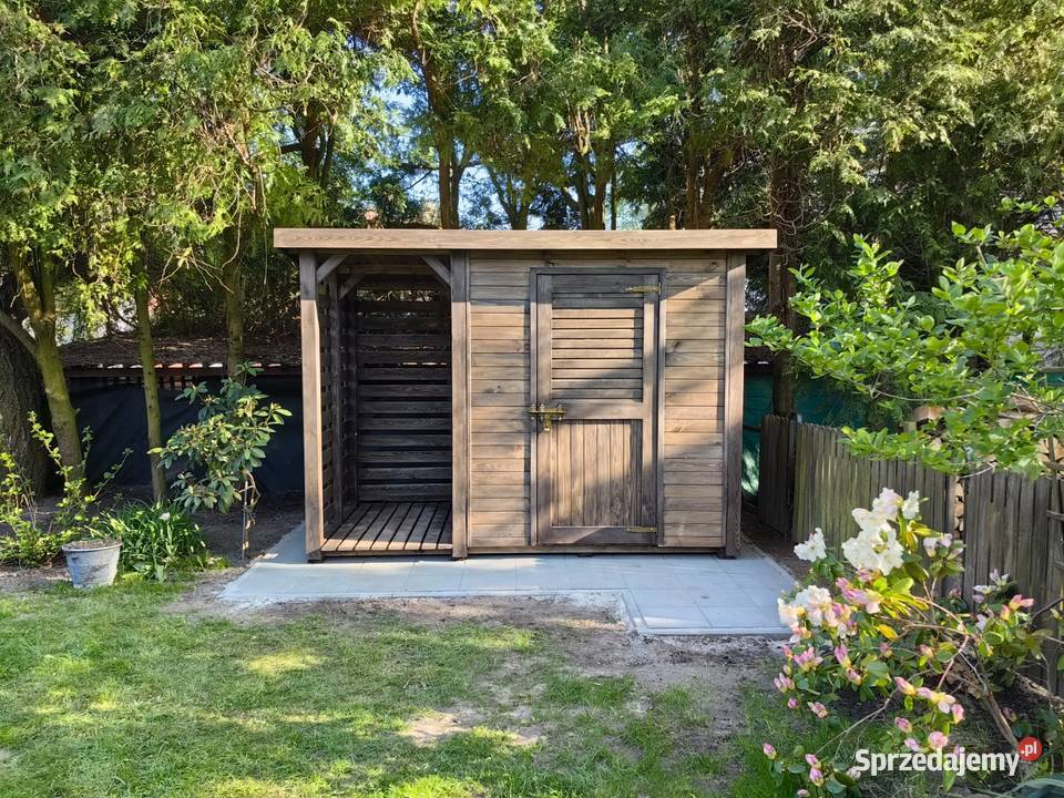 domek narzędziowy ogrodowy z drewutnia drewutnia Domki narzędziowe Kalety