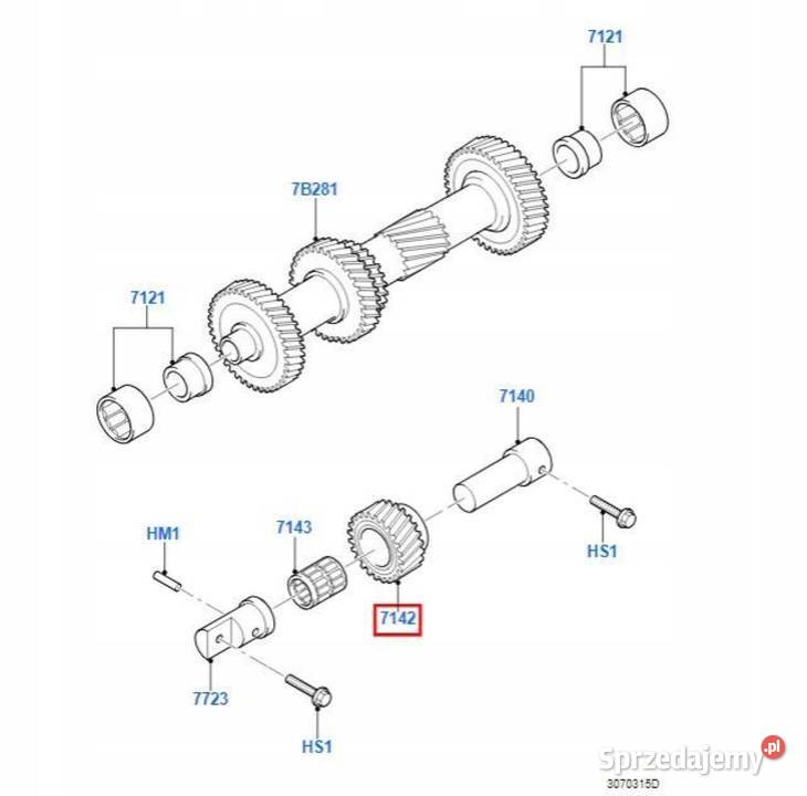 KOŁO ZĘBATE 5 BIEGU FORD TRANSIT 8600 osobowe