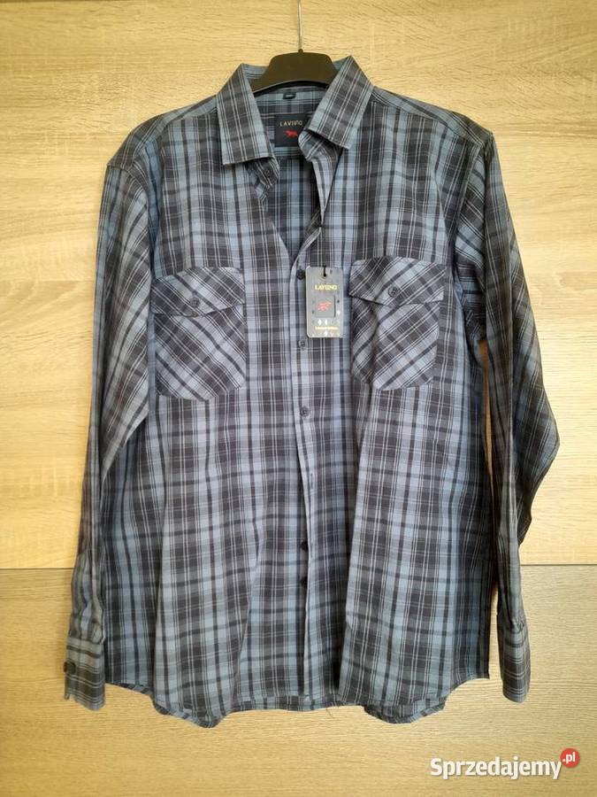 koszula męska LAVIINO 3940 długi rękaw kratka Przemyśl