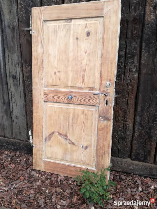 Stare oczyszczone drzwi drewniane wielkopolskie Jarocin