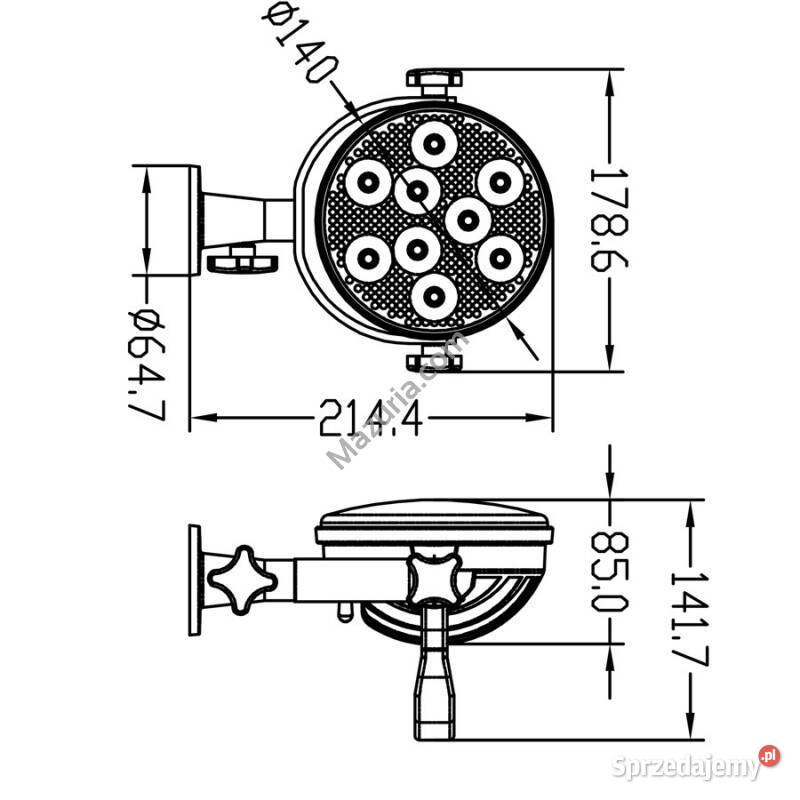 SZPERACZ RĘCZNY 130V ALUMINIUM MOCOWANY POZIOMO Galiny