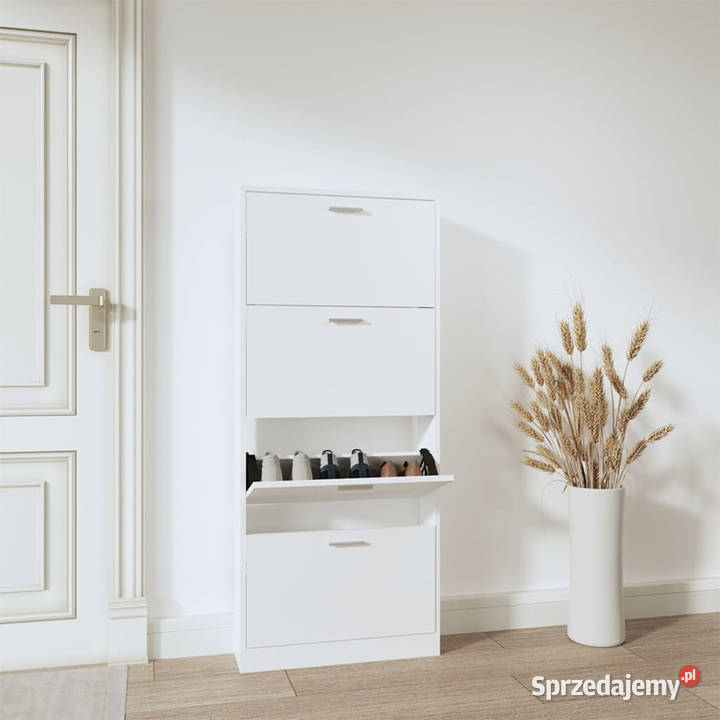 Szafka na buty biały 59x17x150 materiał Warszawa