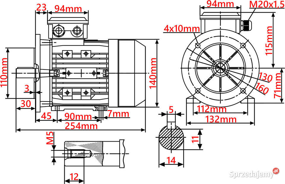 SILNIK ELEKTRYCZNY Z Kołnierzem 075kW 230V Solec Kujawski