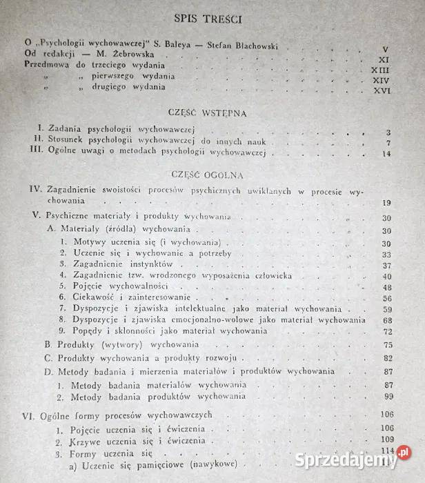 Psychologia wychowawcza w zarysie Stefan Baley lubelskie Chełm