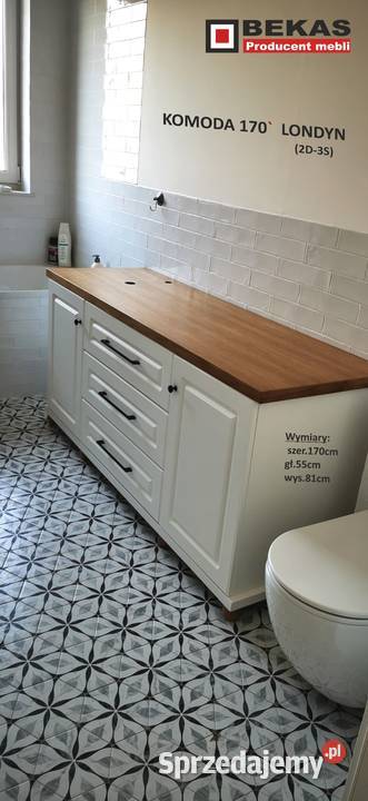Zestaw Zazienkowy KOMODA Londyn Lustro Biała 50cm Tarnów