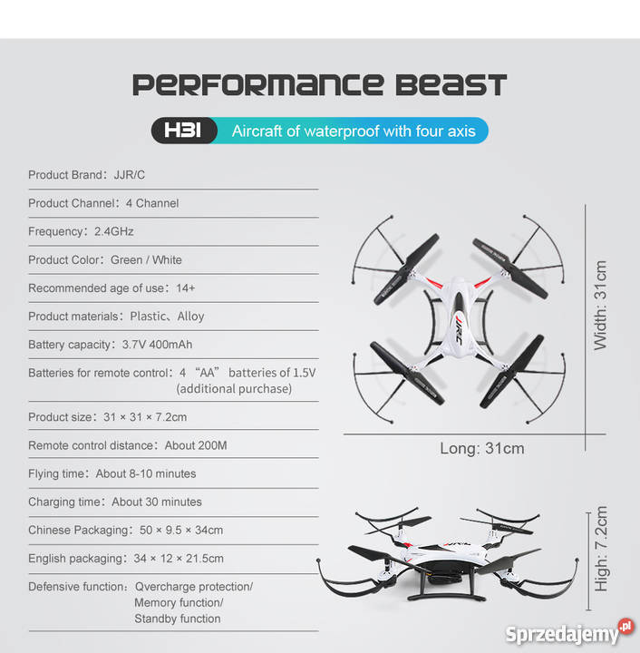 Dron JJRC H31 mega zestaw FPV dodatkowy dolnośląskie Wrocław