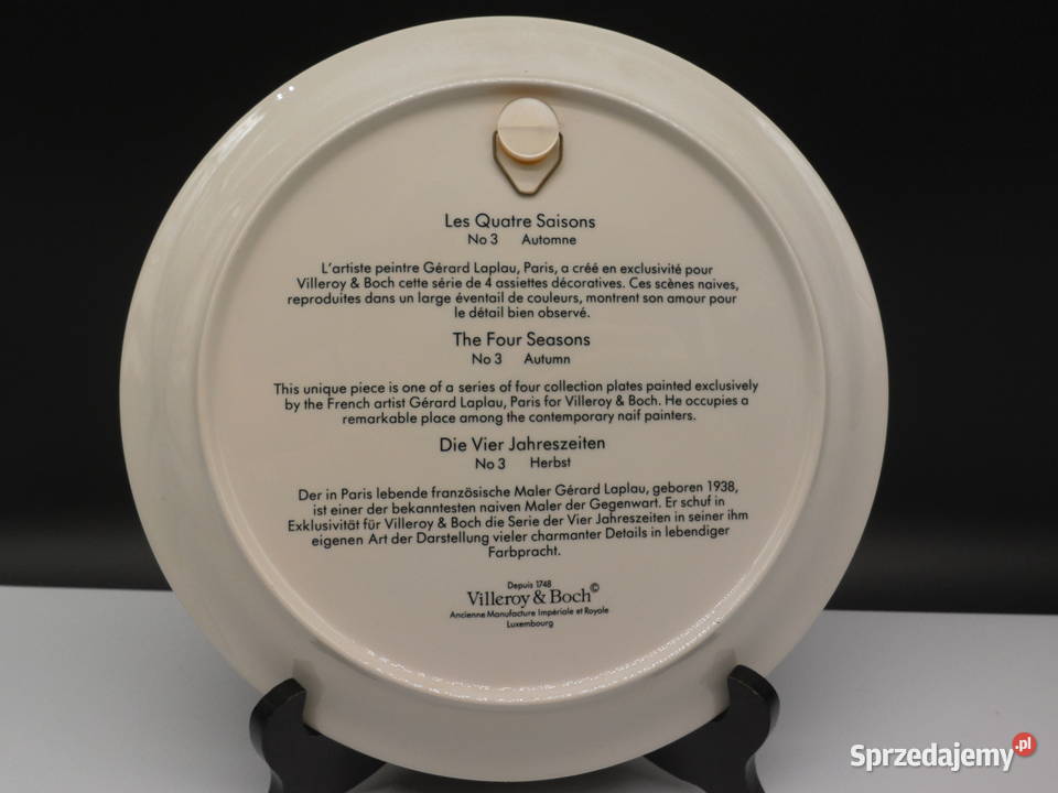 Zestaw 4 Talerzy Kolekcjonerskich Villeroy Boch Raszków