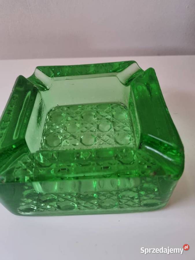 Popielnica zielone szkło PRL Lublin sprzedam
